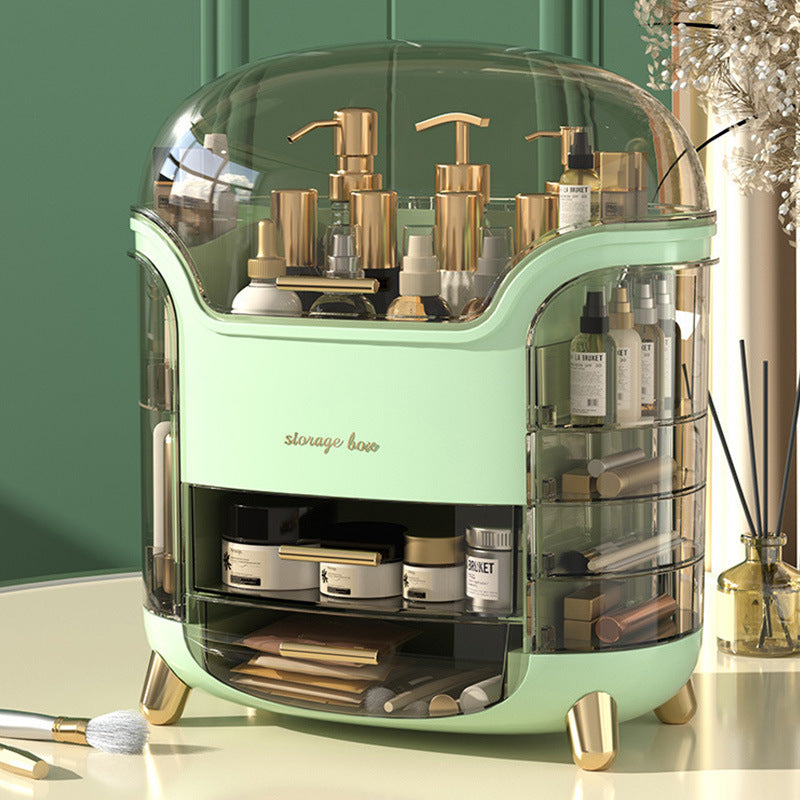 Acrylic Makeup Organizer Box in Emerald Green – Large Capacity Storage